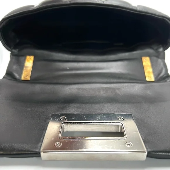 Tom Ford Black Leather Purse Studded Sequin Chain Link Shoulder Bag - Picture 9 of 16